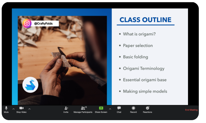 2 E-learning Blog- ZOOM origami