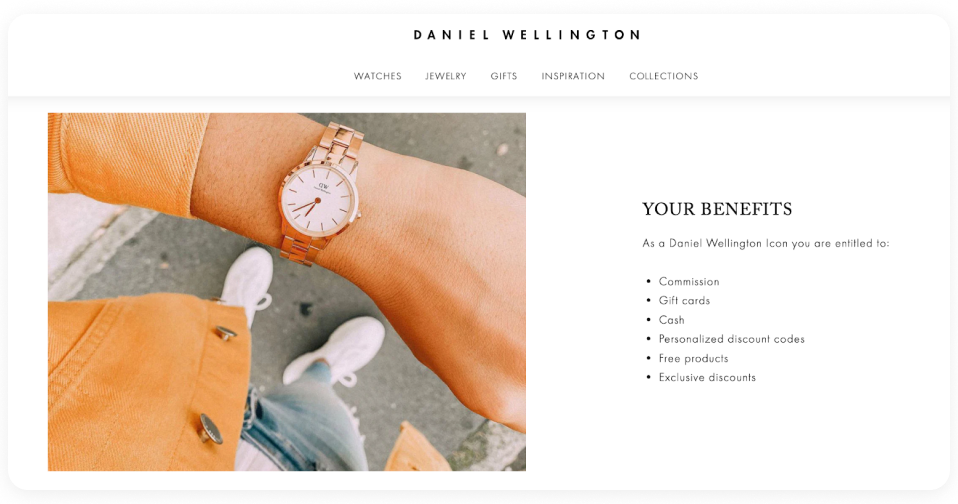 Earn money with affiliate marketing programs like Daniel Wellington’s