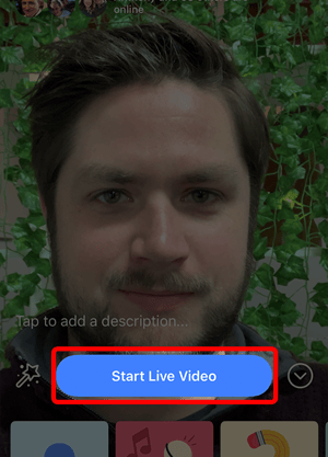 Going live on the Facebook app