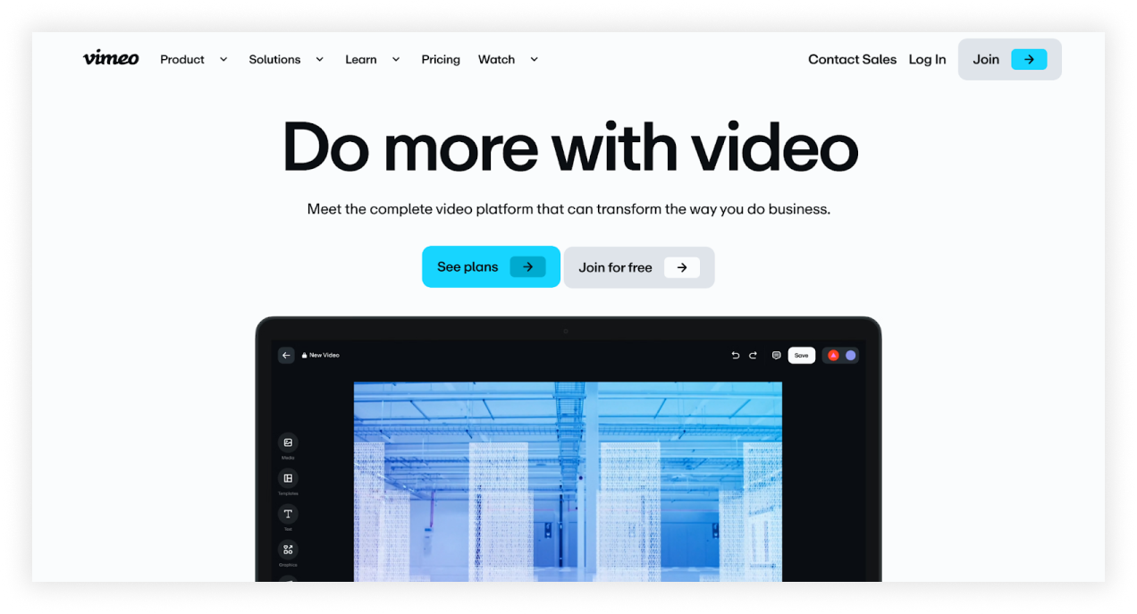 Vimeo’s video platform is well-suited for medium-sized enterprises