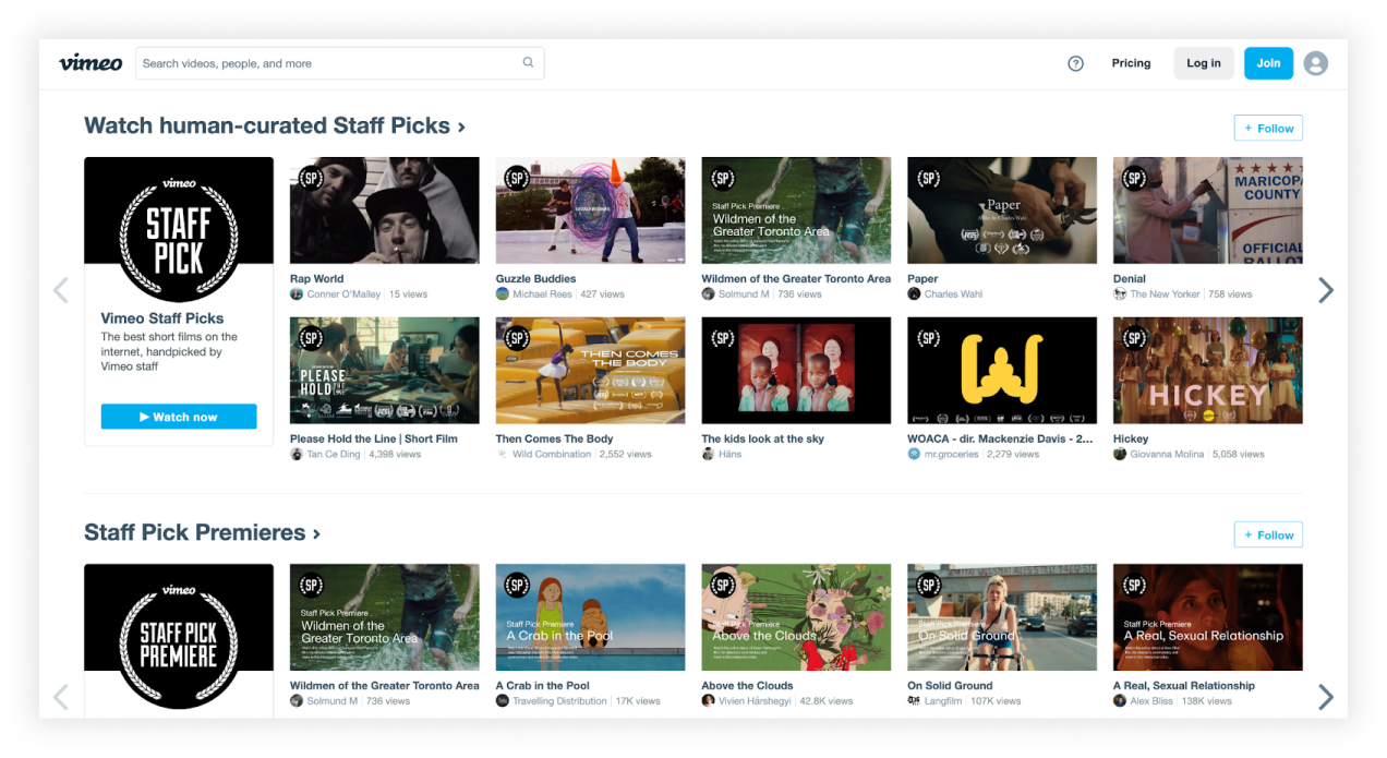 Vimeo’s video platform started as a video-sharing platform like YouTube