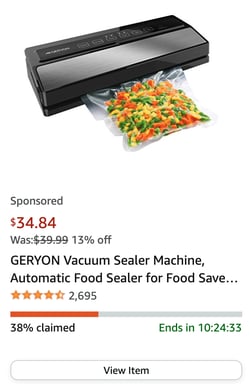 example of amazon deal of the day showing scarcity