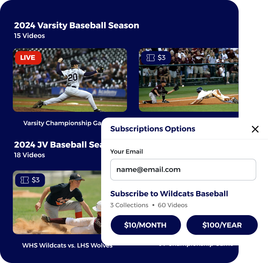 Video subscriptions and memberships